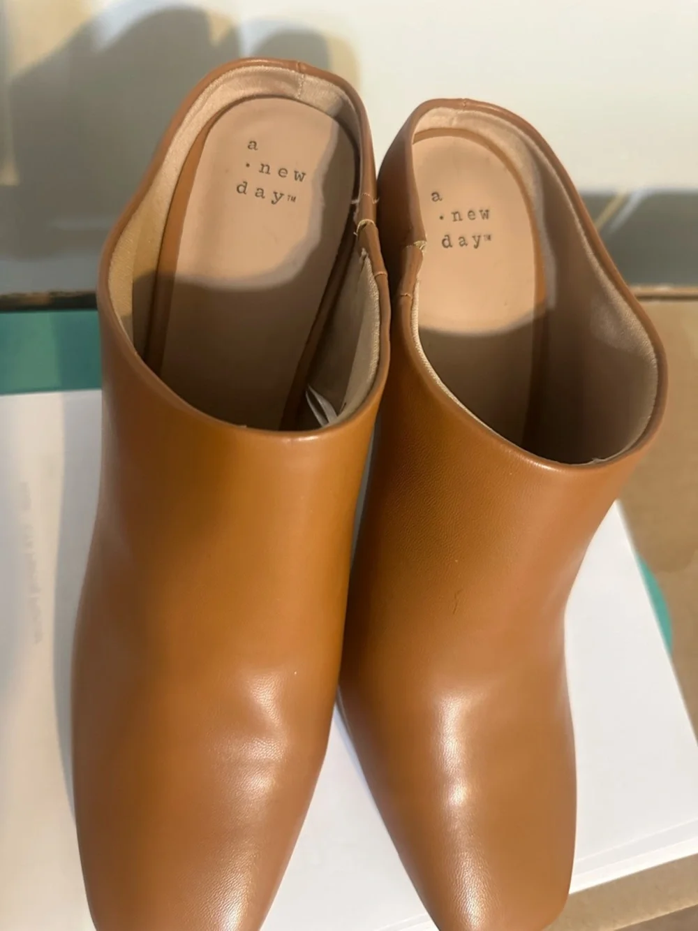 a new day Cognac Brown Square-Toe Mule Heels - Picture 4 of 5